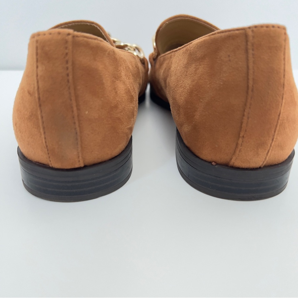 Nine West Women’s Oriah Slip On Loafer Chain Detail Brown Tan Suede Size 9.5 - Picture 7 of 9